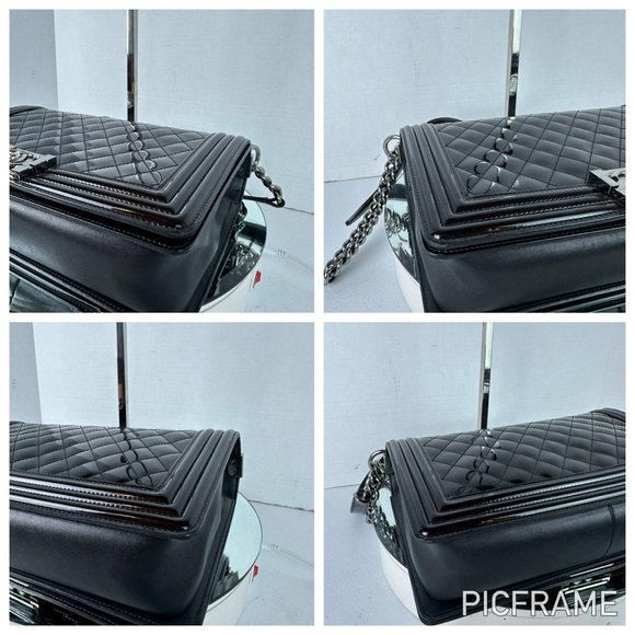 CHANEL BOY RARE Color Chain Patent Quilted Shoulder Bag Medium - Picture 7 of 14